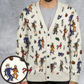 Horror Movie Pop Characters Pattern Cardigan
