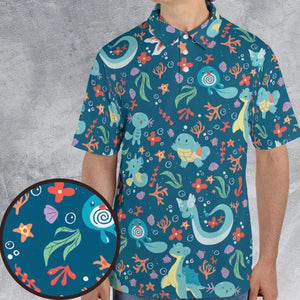 Water Pokemon Pattern AOP Men/Women Polo Shirt