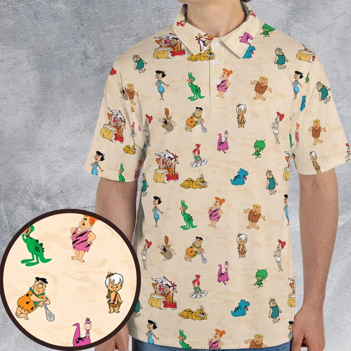 Bedrock The Flintstones AOP Men/Women Polo Shirt