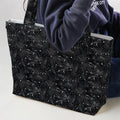 Black Raven Pattern Large Tote Bag