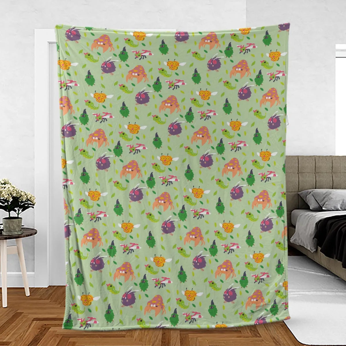Bug Type Pokemon Pattern Fleece Blanket