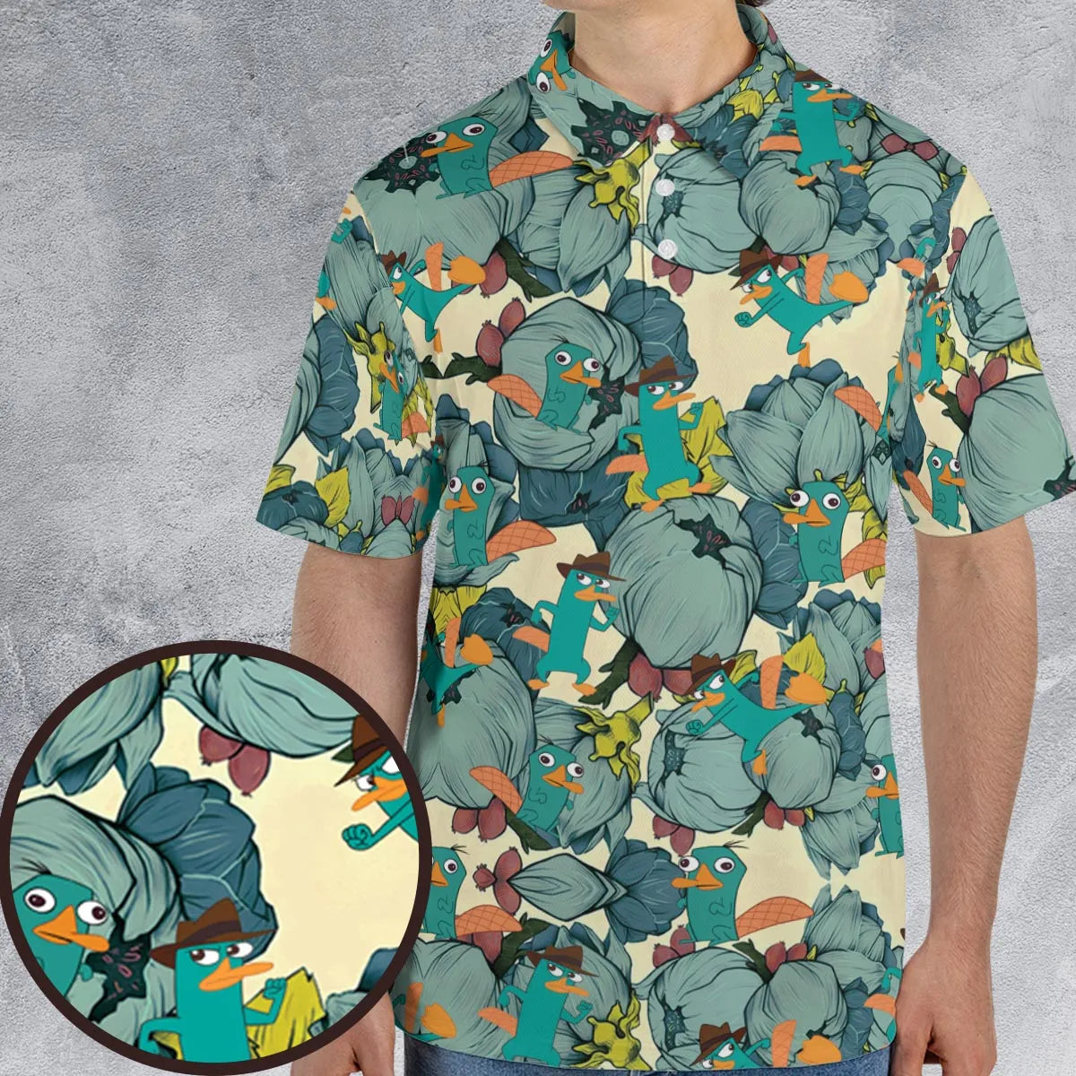 Perry The Platypus Phineas and Ferb AOP Men/Women Polo Shirt