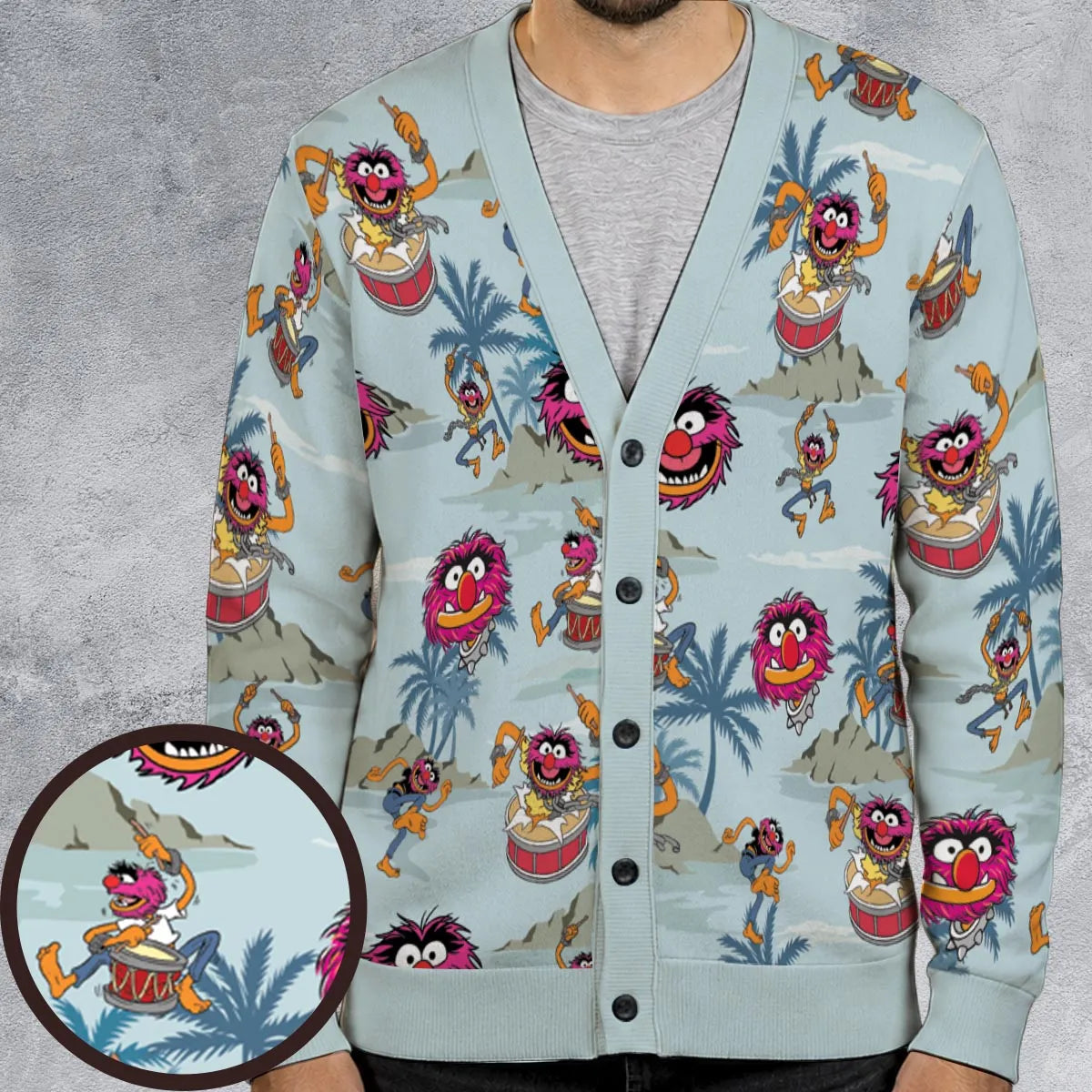 Animal The Muppet Show Drum Tropical Cardigan