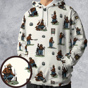 Smokey The Bear All-over Print Hoodie