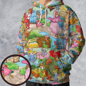 Archer Wood Plaid Robin Hood All-over Print Hoodie