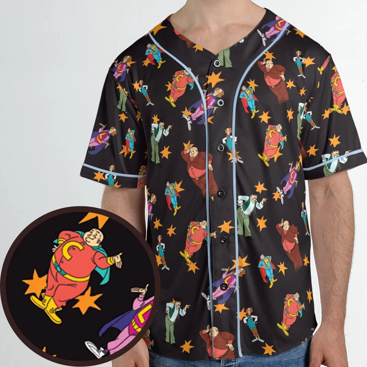 The Three Stooges Action Unisex Baseball Jersey