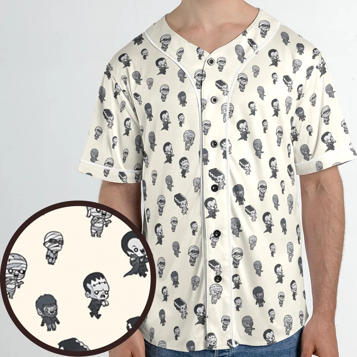 Baby Monsters Pattern Unisex Baseball Jersey