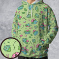 Venusaur Ivysaur and Bulbasaur Pokemon All-over Print Hoodie