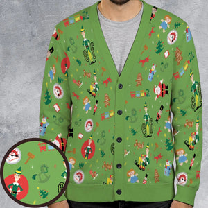 ELF Christmas Pattern Cardigan