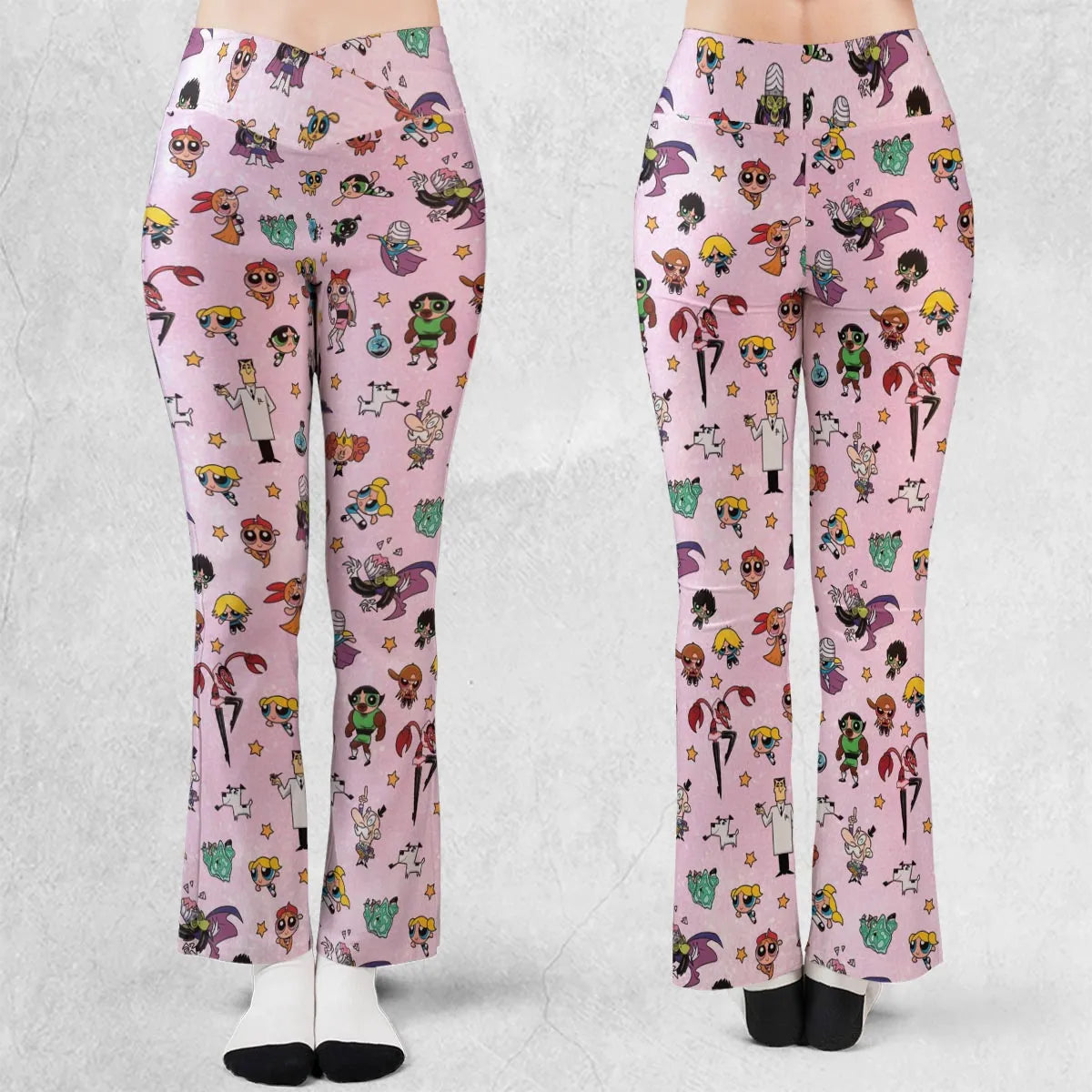 Power Puff Girls Characters Pattern Flare Leggings