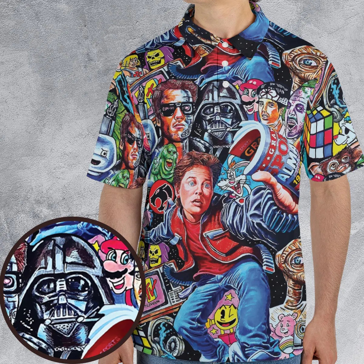 Back To The 80s Pop Culture 80s Movies Characters AOP Men/Women Polo Shirt