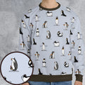 Penguin Yoga Pattern All-over Print Sweatshirt
