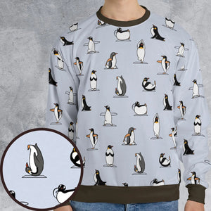 Penguin Yoga Pattern All-over Print Sweatshirt