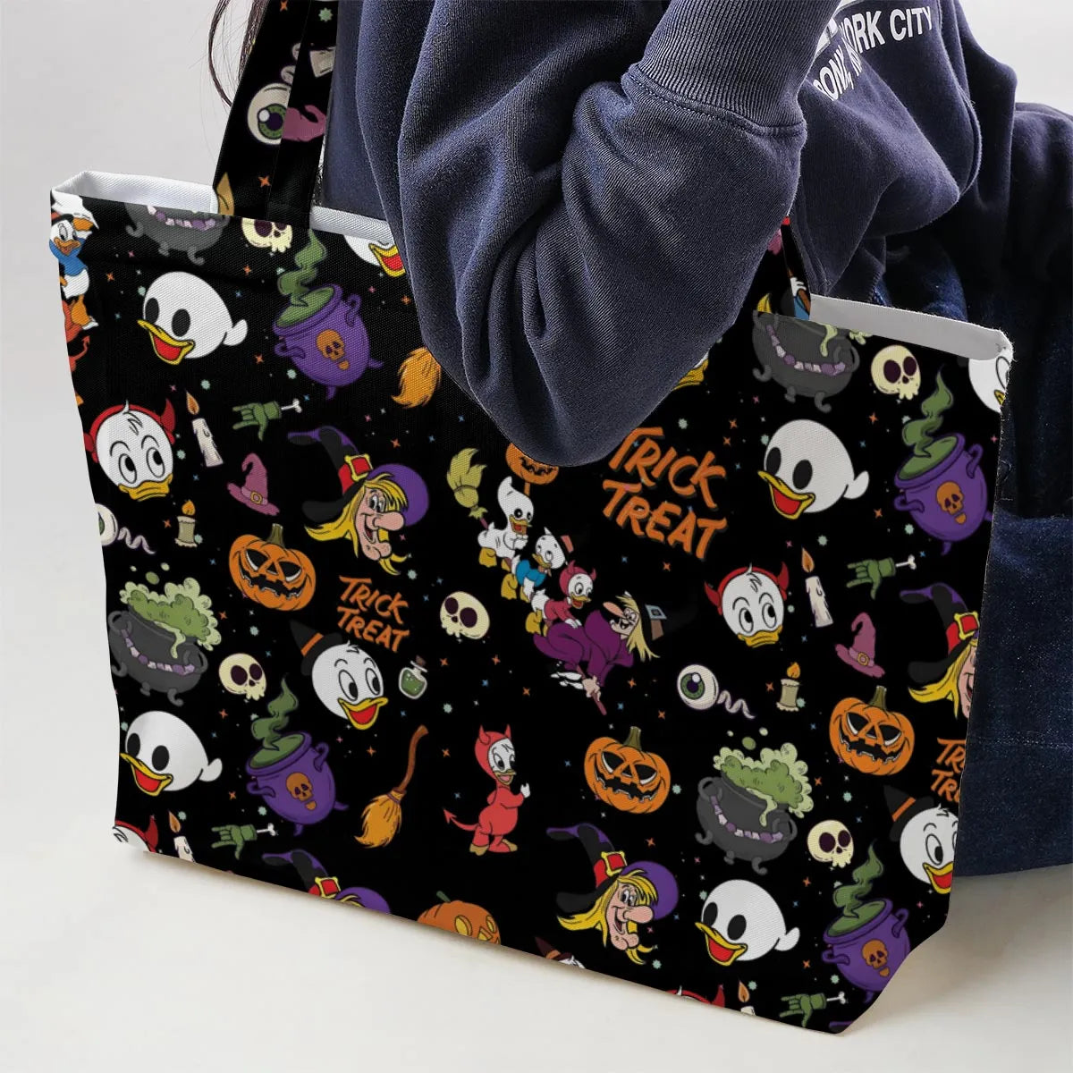 Huey, Dewey and Louie Duck Halloween Large Tote Bag