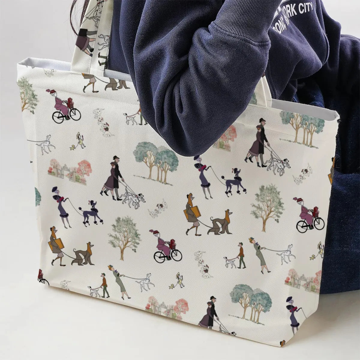 Dog Walking Look Alikes 101 Dalmations Large Tote Bag