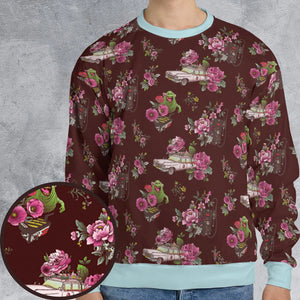 Slimer Ecto-1 Proton Pack Floral Ghostbusters All-over Print Sweatshirt