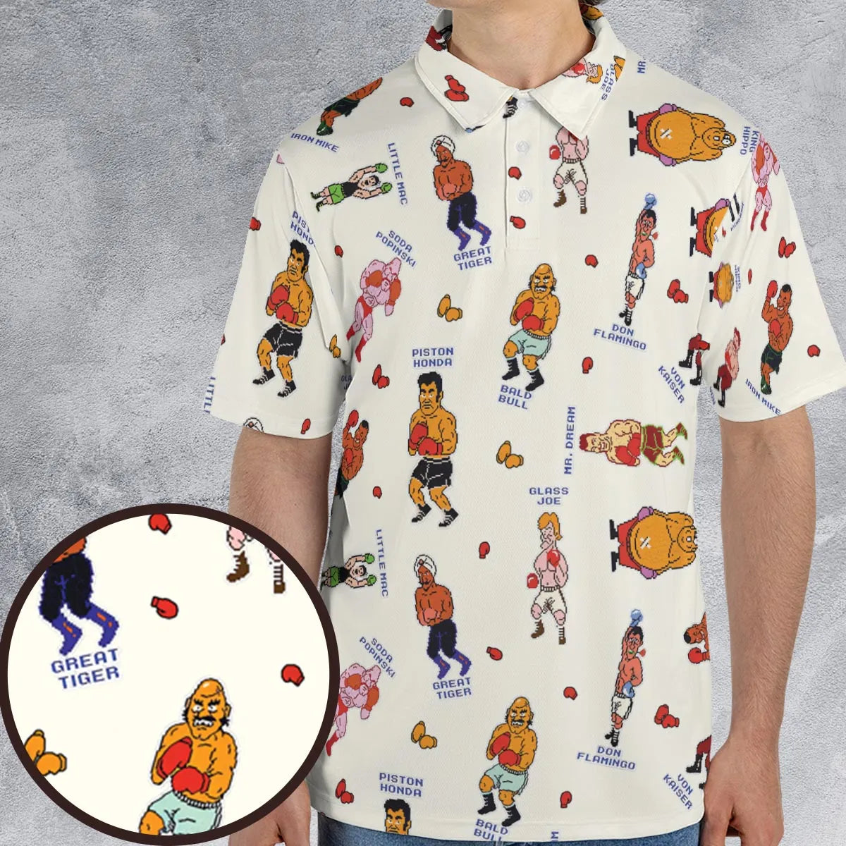 Retro Game Punch Out AOP Men/Women Polo Shirt