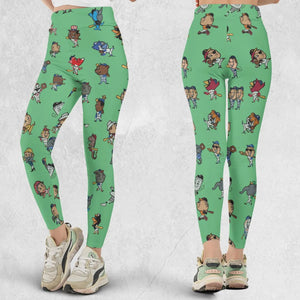 Baseball Mascot Pattern Legging