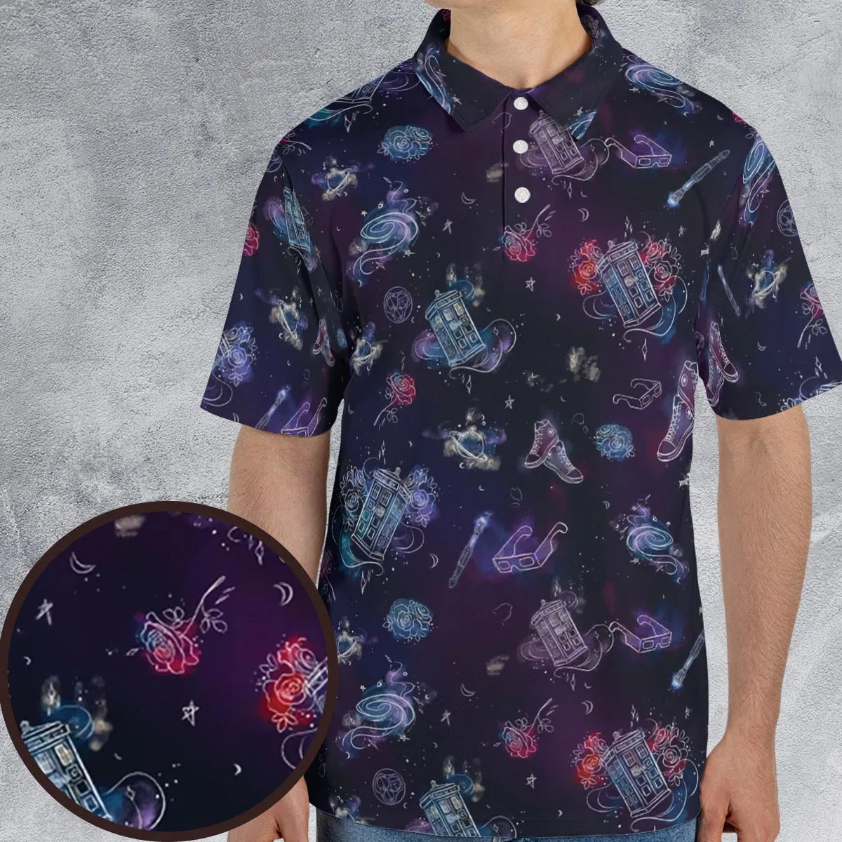Tardis Doctor Who Seamless AOP Men/Women Polo Shirt