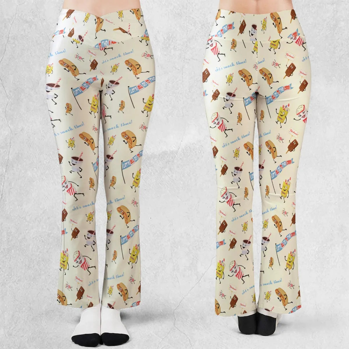 Let's All Go To The Lobby Retro Cartoon Flare Leggings
