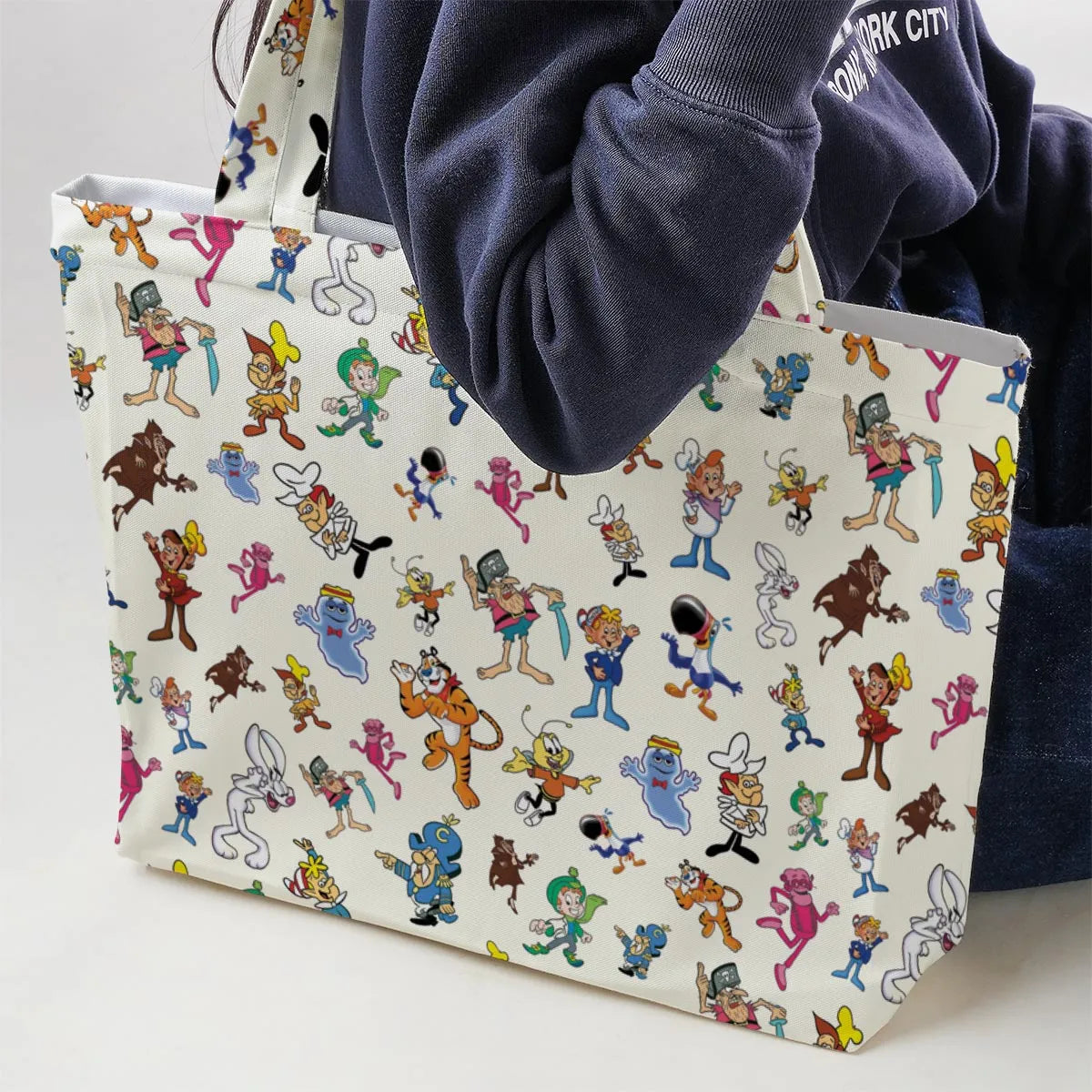 80s 90s Commercial Mascot Cereal Large Tote Bag
