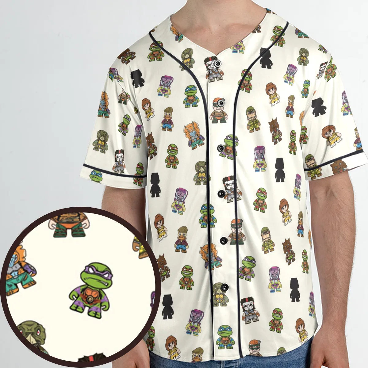 Teenage Mutant Ninja Turtles in Kidrobot style Unisex Baseball Jersey