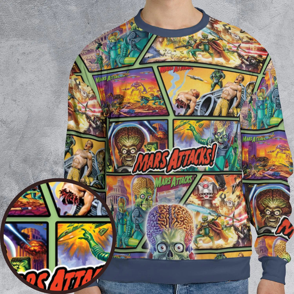 Ack! Ack! Ack! Mars Attacks All-over Print Sweatshirt