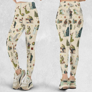 A Christmas Carol Characters Pattern Legging
