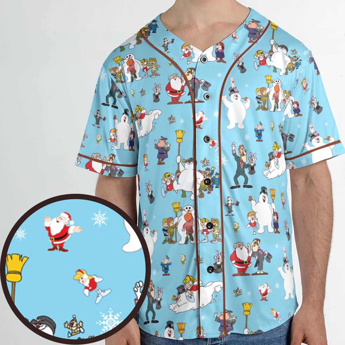 Cast Frosty The Snowman Unisex Baseball Jersey