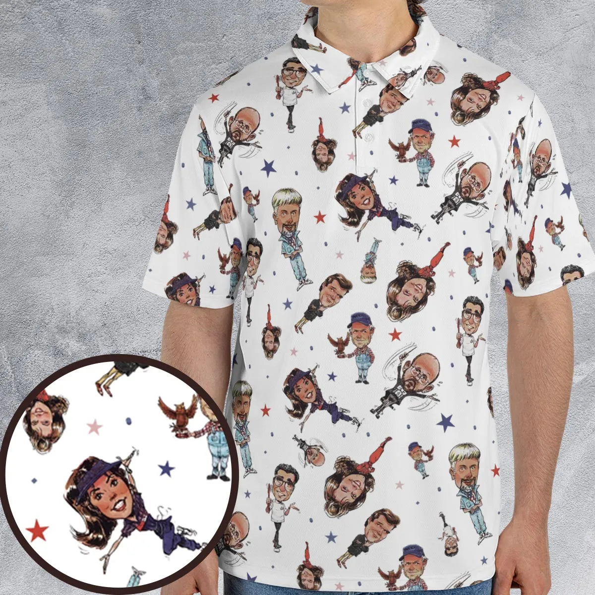 Red White Blaine Waiting For Guffman AOP Men/Women Polo Shirt