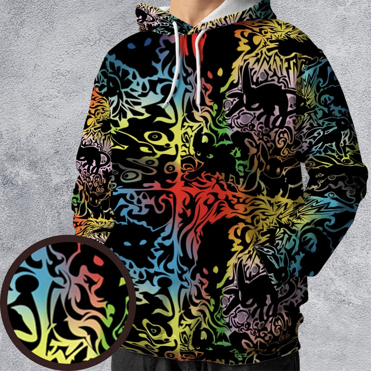Eevee Pokemon Black All-over Print Hoodie