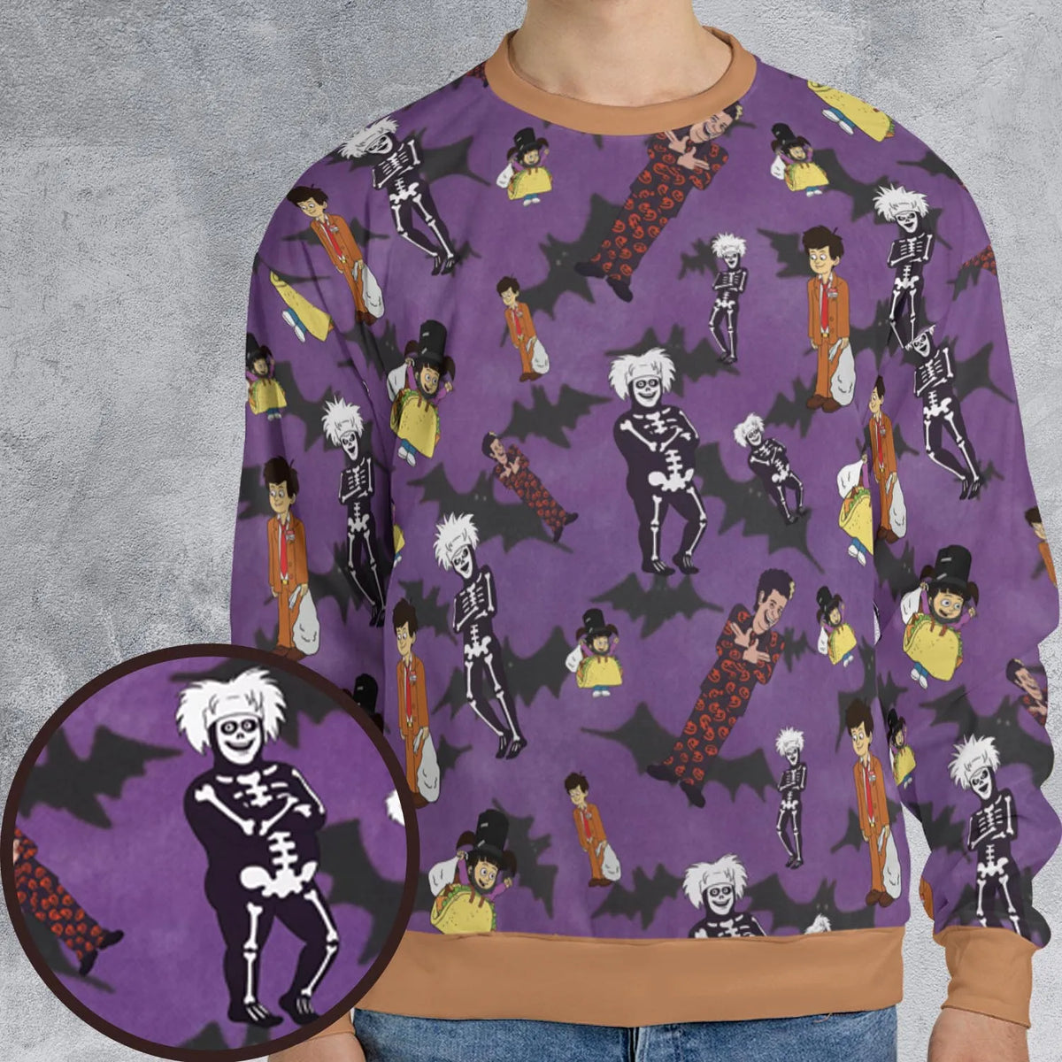 SNL David S. Pumpkins Animated Special All-over Print Sweatshirt