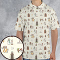 The Holy Grail Pattern Monty Python Button Down AOP Men/Women Polo Shirt