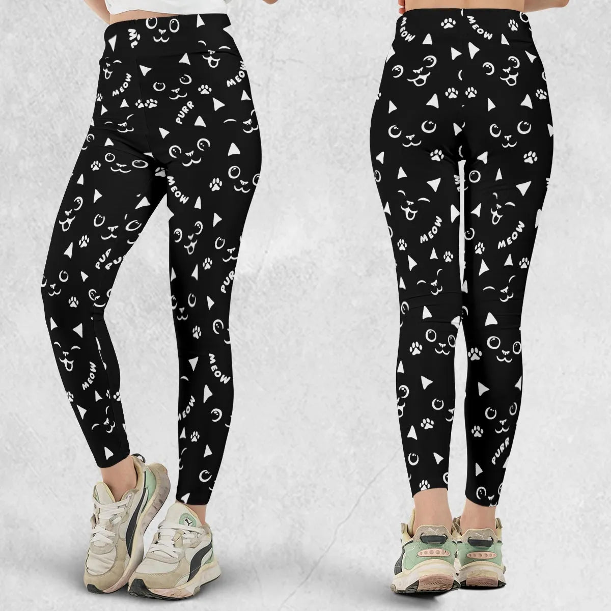 Black Cats Pattern Legging
