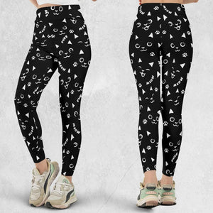 Black Cats Pattern Legging