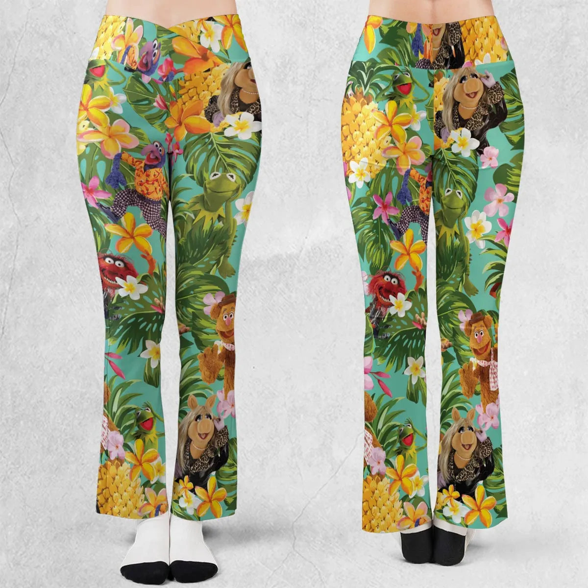 Statler And Waldorf Muppets Tropical Flare Leggings
