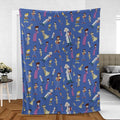 B2tf Cartoon Characters Seamless Fleece Blanket