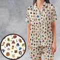The Muppets Pattern Satin Short-Sleeve Pajamas Set