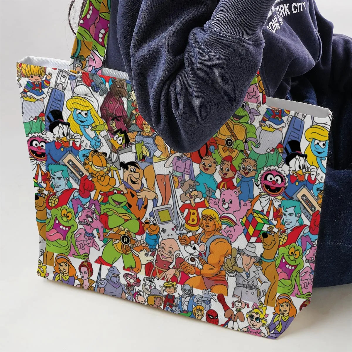 90s Cartoon Legends Large Tote Bag