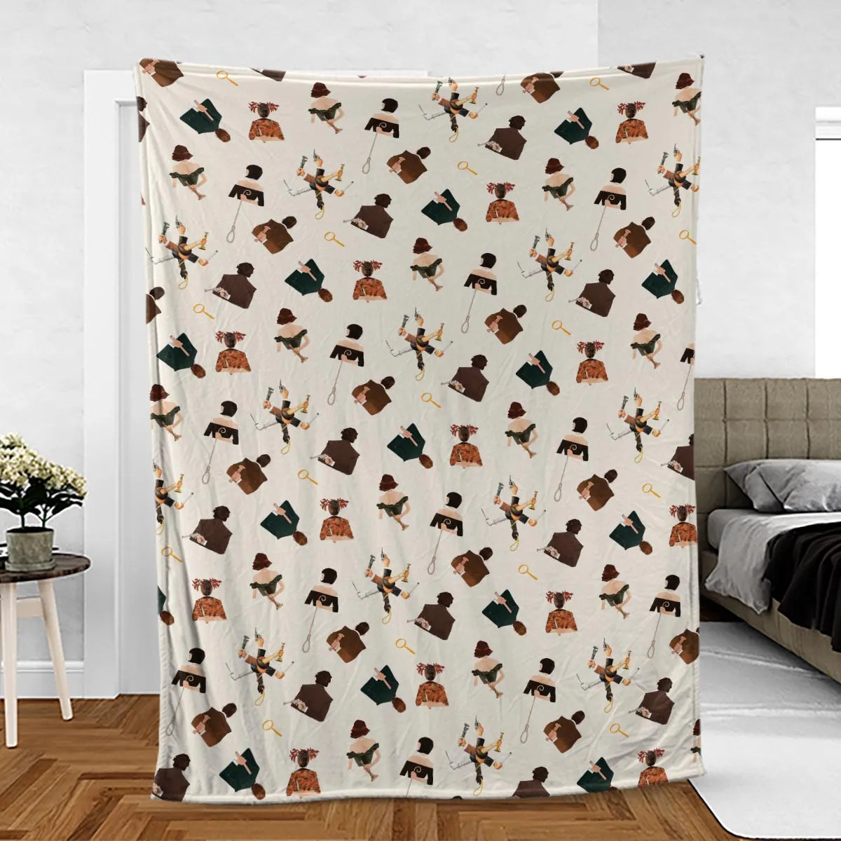 Clue The Movie Characters Pattern Fleece Blanket