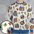 80s Famous Cartoon Characters Pattern All-over Print Sweatshirt
