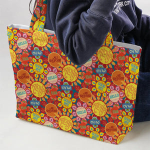It's a Small World Flowers Large Tote Bag