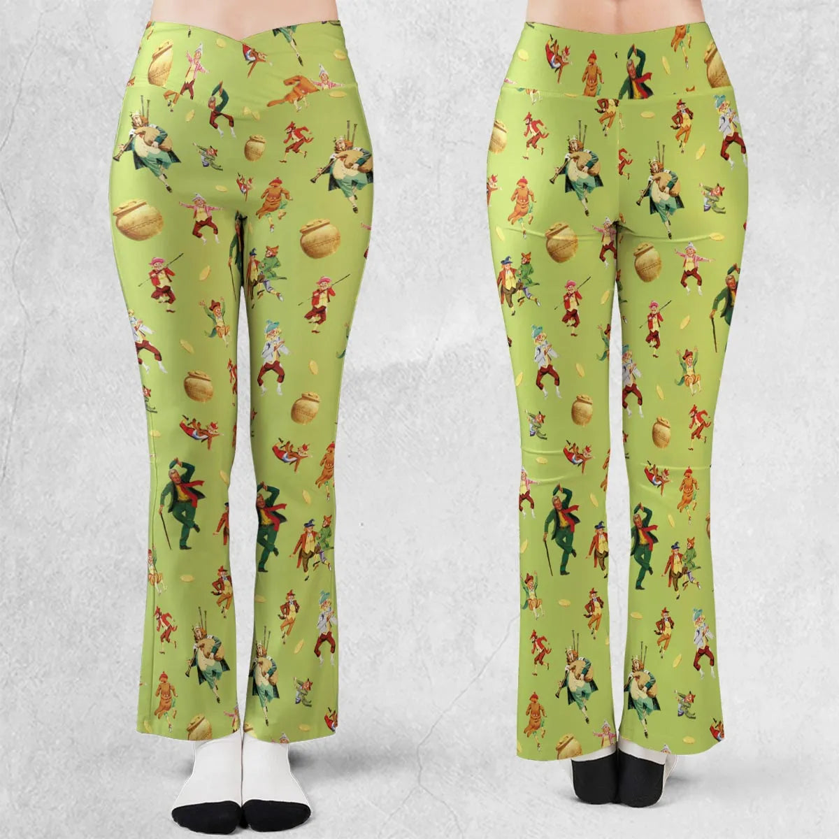 Irish Movie Darby O'Gill Characters Flare Leggings