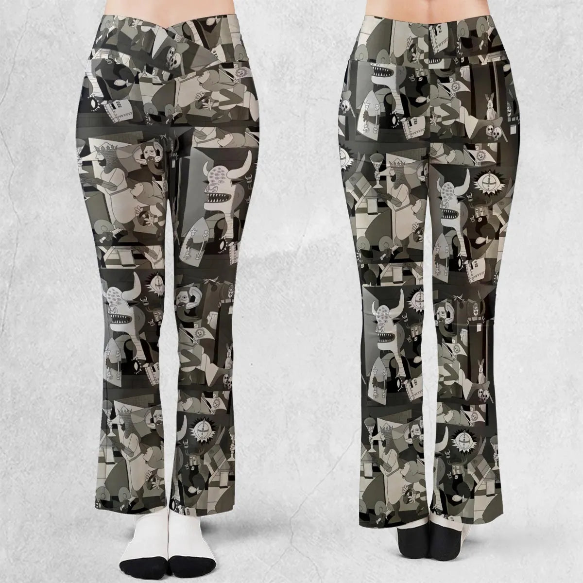 Monty Picasso Style Art Flare Leggings