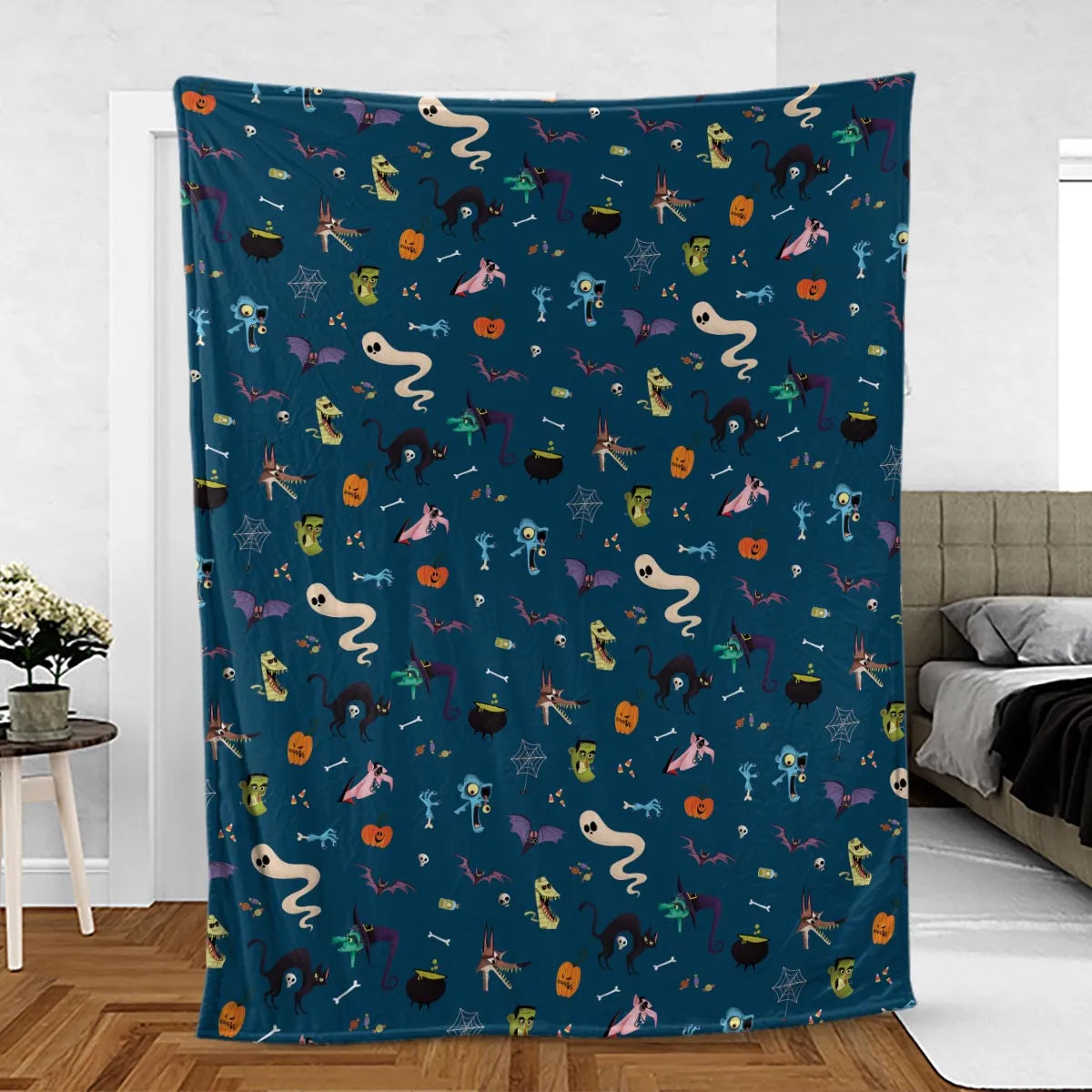Cute Spooky Classic Monster Fleece Blanket