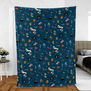 Cute Spooky Classic Monster Fleece Blanket