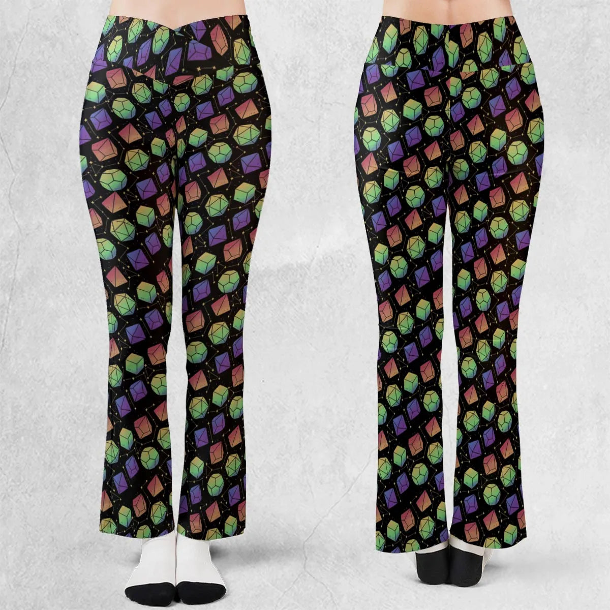 Rainbow Galaxy DnD Flare Leggings