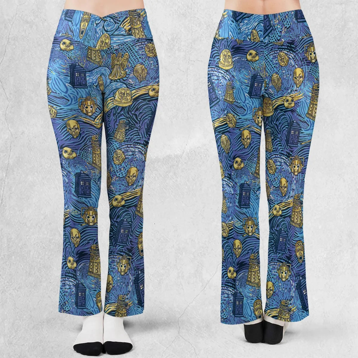 Starry Night Tardis Doctor Who Flare Leggings
