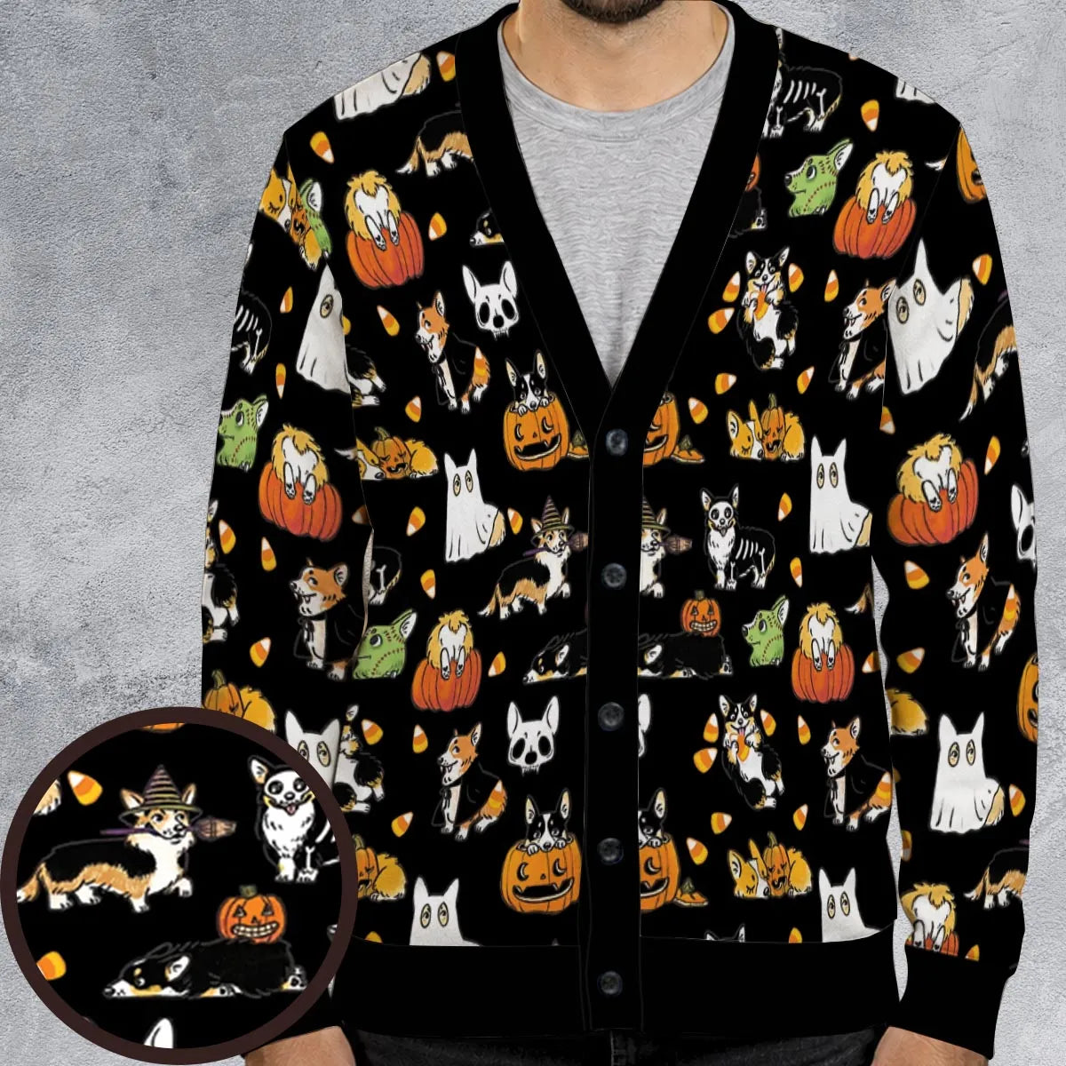 Spooky Frenchies Halloween Cardigan