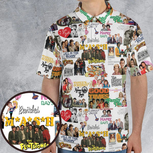 Stuck in the 80s Famous Sitcom AOP Men/Women Polo Shirt